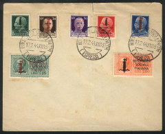 Cover With 7 Overprinted Stamps, Cancelled In Roma In 17/FE/1944, With A Vertical Crease Not Affecting The Stamps,... - Altri & Non Classificati