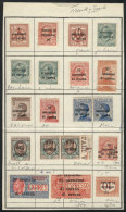 VARIETIES: Approvals Book Page With Stamps Issued In 1919, All With Good Overprint Varieties: Missing Letters,... - Trento & Trieste