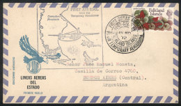 15/NO/1972 LADE First Airmail From The Temporary Aerodrome In Stanley To Comodoro Rivadavia, Excellent Quality! - Falklandeilanden