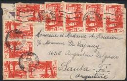 Airmail Cover Sent From Meknés-Ville Nouvelle To Argentina On 9/OC/1948, Fantastic Postage Of 54Fr., Scarce... - Sonstige & Ohne Zuordnung