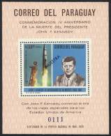 Sc.835a, 1964 Space Exploration And John Kennedy, Souvenir Sheet Overprinted MUESTRA (specimen), Excellent Quality,... - Paraguay