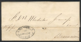 Entire Letter Dated Asunción 11/OC/1859 Sent To Buenos Aires By Steamer "Jejuy", With The Blue Mark In Ogive... - Paraguay