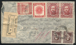 MIXED POSTAGE: Registered Airmail Cover Sent To Argentina On 9/DE/1949 Franked With 70c. + Argentina Stamps For... - Paraguay