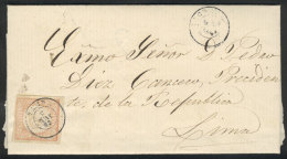 Entire Letter Sent From Tacna To Lima On 28/MAY/1863 To Pedro Diez Canceco (President Of The Republic), Franked... - Perú