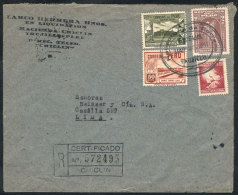 Registered Cover Sent From CHICLÍN To Lima (rare Postmark) On 25/MAR/1951 + 6 Covers Posted In Various... - Perú