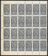 Consular Service 10S., Block Of 24 Stamps, The Pairs On The Left With VERTICALLY IMPERFORATE Variety, Very Fine... - Perù