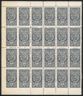 Consular Service 10S., Block Of 24 Stamps, The Pairs On The Left With VERTICALLY IMPERFORATE Variety, Very Fine... - Perú