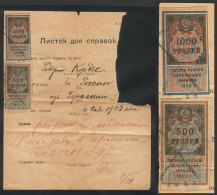 Large Part Of A Document Of 1923 With 2 Interesting Revenue Stamps Affixed, Interesting! - Otros & Sin Clasificación