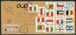 Registered Cover Sent To Argentina On 25/JUN/1983, Nice Postage With Many Stamps Of The 1982 Football World Cup... - El Salvador