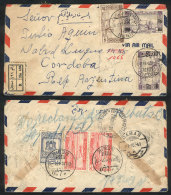 Registered Airmail Cover Sent From NEBIK To Argentina On 6/OC/1949, With Nice Postage On Front And Reverse, VF! - Siria