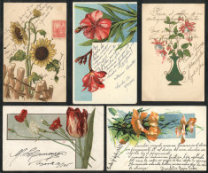 FLOWERS: 10 Old Beautiful PCs, General Quality Is Fine To Excellent! - Non Classificati