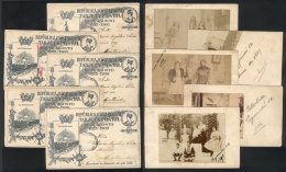 5 Postal Cards Used In 1900, With Photographs Glued On Back, VF General Quality, Very Interesting! - Uruguay