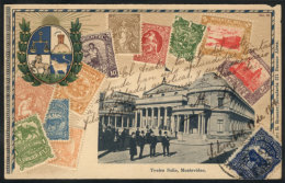 Montevideo: Solís Theater, Postage Stamps And Coat Of Arms, Editor Rosauer, Used In 1906, VF Quality! - Uruguay