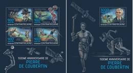 Centrafrica 2013, Sport, De Coubertin, Athletic, Volleyball, Gymnastic, Weightlifting, 4val In BF+BF - Weightlifting