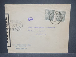 ESPAGNE - Enveloppe Commerciale De Salamanca En 1945 Pour Paris Avec Contrôle Postal, + Censure De Madrid - L 7361 - Nationalistische Censuur