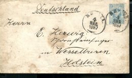 RUSSIA RUSSIAN EMPIRE 1887 STATIONARY COVER TO GERMANY - Storia Postale
