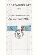 BRD / First Day Sheet (1983/06) 5300 Bonn 1: Gymnastics; Modern Pentathlon: Riding, Fencing, Shooting, Swimming, Running - Reitsport