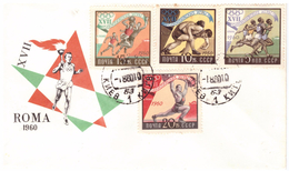 RUSSIA - FDC -  ANNO 1960 - GIOCHI OLIMPICI - ROMA - KNEB - NOYTA CCP - XVII OLIMPIADE - 3 FDC - SERIE COMPLETA DI 10 FR - FDC