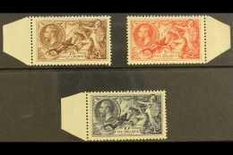 1934 Re-engraved Seahorse Set Complete, SG 450/52, Lightly Hinged Mint, Each Stamp With Sheet Margin Attached (3... - Sin Clasificación