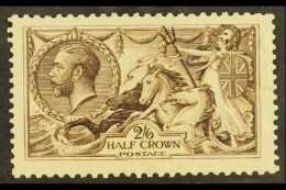 1913 2s6d Sepia- Brown Waterlow Seahorse, SG 400, Lightly Hinged Mint & Well- Centered, Slightly Trimmed Perf... - Sin Clasificación