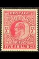 1902 5s Bright Carmine DLR Printing, SG 263, Very Lightly Hinged Mint. For More Images, Please Visit... - Unclassified