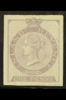 POSTAL FISCAL 1860-7 1d Lilac, Wmk Anchor 16mm, Imperforate IMPRIMATUR, As SG F12, Mint, Couple Of Minor Corner... - Altri & Non Classificati