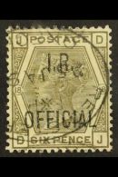 OFFICIALS 1884 6d Grey "I.R. Official", SG O4, Very Fine Used With Neat "Oxford" Registered Oval Cancel. For More... - Altri & Non Classificati