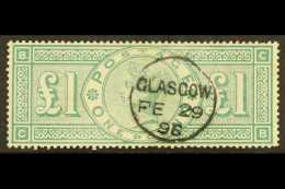 1891 £1 Green, SG 212, Used With Superb Complete & Upright Fully- Dated Cds Glasgow Cancellation Of 29th... - Altri & Non Classificati
