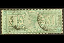 1887-92 £1 Green, SG 212, Good Used, Tiny Shortish Perf, Otherwise Fine With Good Colour And Light Cds... - Altri & Non Classificati