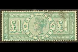 1887-92 £1 Green, Wmk Three Crowns, SG 212, Very Fine Used With Light Postmark. Lovely Example! For More... - Autres & Non Classés