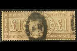 1884 £1 Brown-lilac, Wmk Three Imperial Crowns, SG 185, Good Used, Several Faults, Cat.£2800. For More... - Autres & Non Classés