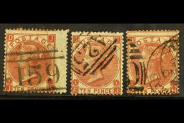 1867-80 10d Brown Shades, Watermark Spray Of Rose, SG 112/4, Red Brown, Pale Red Brown & Deep Red Brown, Good... - Autres & Non Classés