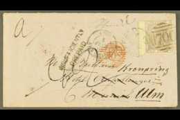 1863 6D FRANKING TO GERMANY WITH "INSUFFICIENTLY PREPAID" CACHET (Feb) Envelope Bearing 6d Lilac, SG 70, Tied... - Otros & Sin Clasificación