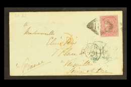 1856 Cover To Versailles, France, Bearing 4d Carmine Wmk Medium Garter, SG 63, Tied By "187" (Dundalk) Numeral... - Otros & Sin Clasificación