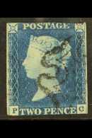 1840 2d Blue, "P C" SG 5, Fine Used With Light Strike Of Black MX, Two Margins, Cut On Frame Lines At Top &... - Autres & Non Classés