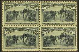 1893 50c Slate Blue, "Recall Of Columbus", Sc 240, Superb Mint Block Of 4, Appears NHM But With Trace Of Previous... - Autres & Non Classés