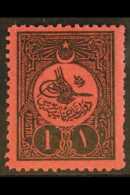 1909 1pi Black On Crimson, Postage Due, Perf 12, Plate 1, SG D286A, Fine And Fresh Mint. Scarce Stamp. For More... - Other & Unclassified