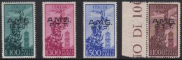 ZONE A 1948 Complete Air Set, Sass S.42, Very Fine Never Hinged Mint, 100L-500L Signed Müller-Basel. (4... - Autres & Non Classés