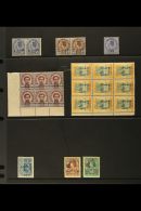 1905-25 MINT SELECTION On A Stock Page. Includes 1905 Surcharge Set As Pairs, 1907 1a On 24a Corner Block Of 6 -... - Thailand