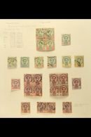 1887 - 1891 PERMANENT ISSUE COLLECTION Arranged On 2 Album Pages, Includes The Complete Set Mint Plus Used Values... - Thailand
