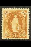 1905-07 3fr Yellow-brown, Wmk Cross, Perf.11½x11, Mi 80C, SG 206, Never Hinged Mint. For More Images,... - Other & Unclassified