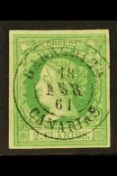 1860 2c Yellow Green On Greenish, SG 63a, Superb Used With Central Upright Guarachico Canarias Cds. For More... - Altri & Non Classificati