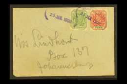 TRANSVAAL 1900 Invasion Of Natal Cover, ½d & 1d Arms Issues Tied By "ELANDSFONTEIN 25 JAN 1900" Oval... - Non Classés