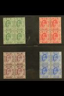 TRANSVAAL 1905-09 KEVII Set, SG 273/76, In Very Fine Mint BLOCKS OF FOUR, Three Stamps In Each Block Never Hinged.... - Non Classificati