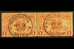 NATAL POSTMARK - 1895 1d Penny Postage Issue Of Transvaal, SG 215c, Horizontal Pair With Clear "MOGUNTIA NOV 2... - Non Classés