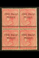 NATAL 1885 ½d On 1d Rose Surcharge, SG 104, Very Fine Mint (two Stamps Never Hinged) BLOCK Of 4, Fresh. (4... - Non Classés
