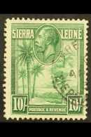 1932 KGV "Palms And Cola Tree" 10s Green, SG 166, Fine Cds Used. For More Images, Please Visit... - Sierra Leona (...-1960)