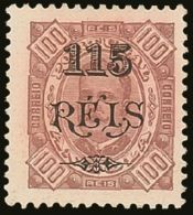 ANGOLA 1902 115s On 100r Brown Perf 11½, Afinsa 67, Very Fine Mint. For More Images, Please Visit... - Andere & Zonder Classificatie