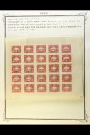 OFFICIALS 1886 Imperf Complete Set (as Sc O1/7, SG O32/38) In COMPLETE PROOF SHEETS (reprints On Thin Paper),... - Paraguay