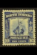 POSTAGE DUES 1939 10c Blue, Crest, SG D89, Very Fine Used. Rare Stamp. For More Images, Please Visit... - Noord Borneo (...-1963)